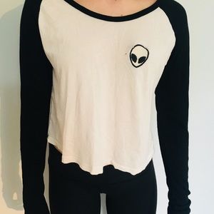 Pacsun b&w Alien Long Sleeve